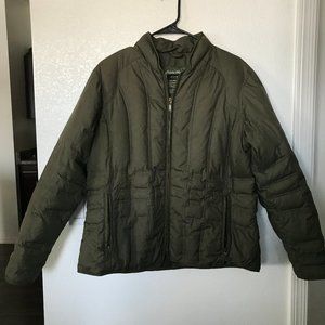 Eddie Bauer Army Green Down Jacket Size XL
